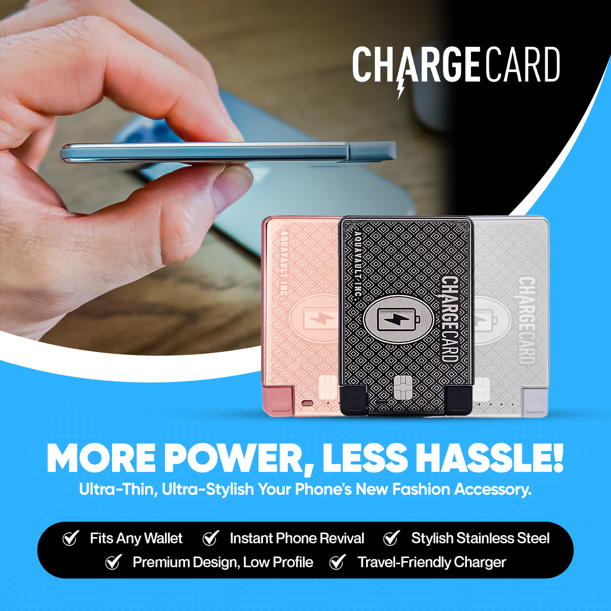 ChargeCard: A Powerful Portable Phone Charger – AquaVault Inc.