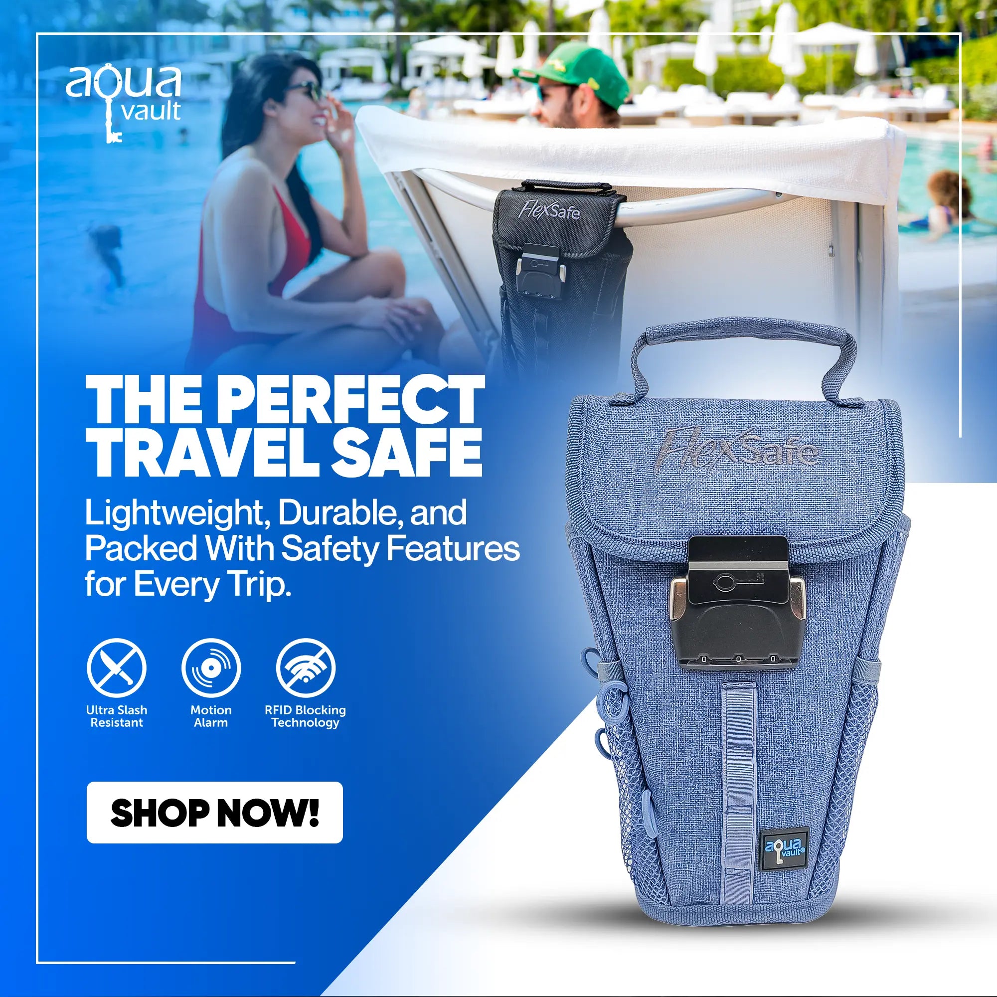 FlexSafe Portable Travel Safe AquaVault Inc. AquaVault ChargeCard Flexsafe