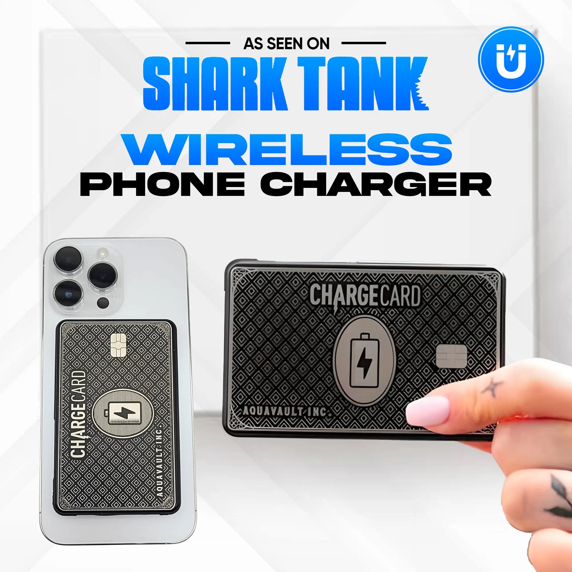 Wireless Magnetic Portable Charger AquaVault Inc. AquaVault ChargeCard Flexsafe