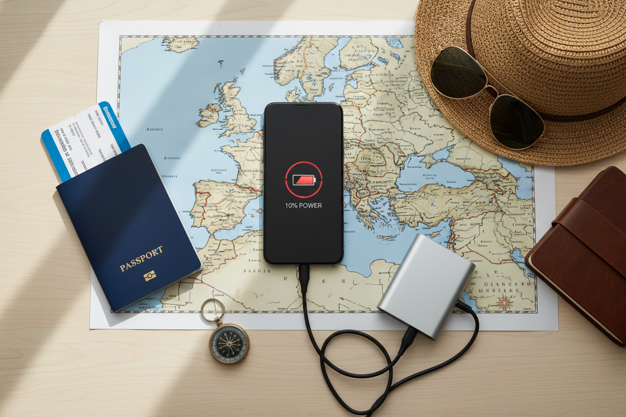 save phone battery while travelling