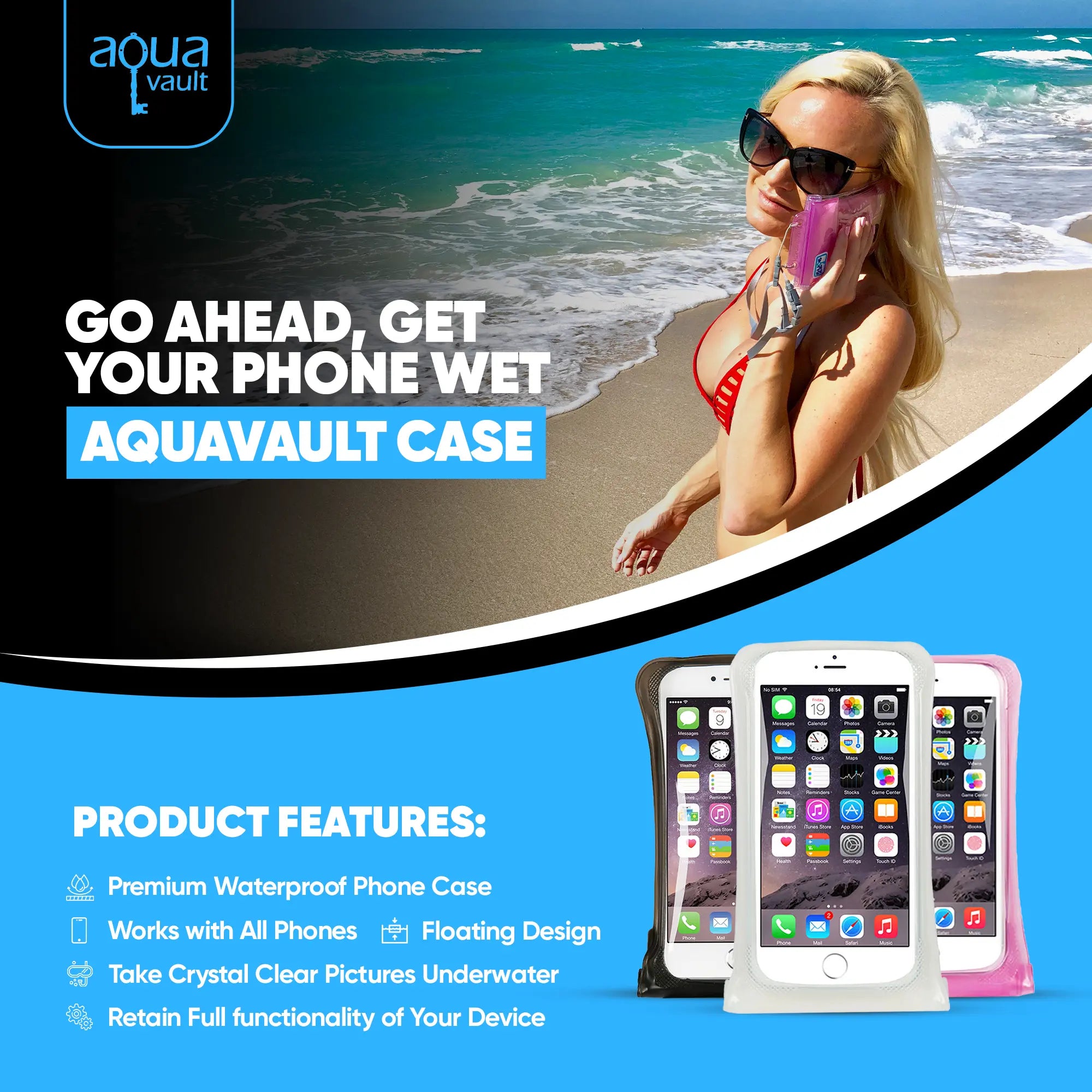 AquaVault Waterproof Floating Phone Case |Total Water Protection Case – AquaVault Inc AquaVault Waterproof Floating Phone Case |Total Water Protection Case – AquaVault Inc