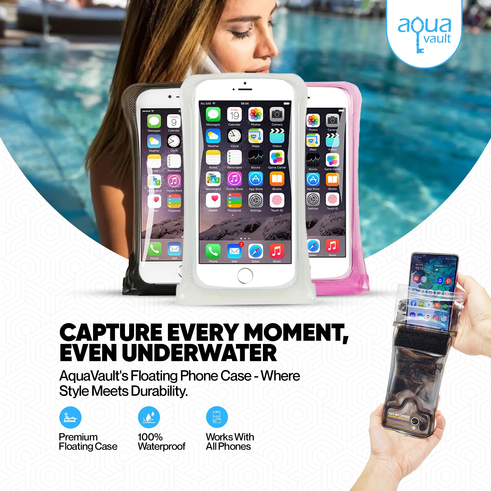 Floatable waterproof phone case vansky waterproof phone pouch with ar sale