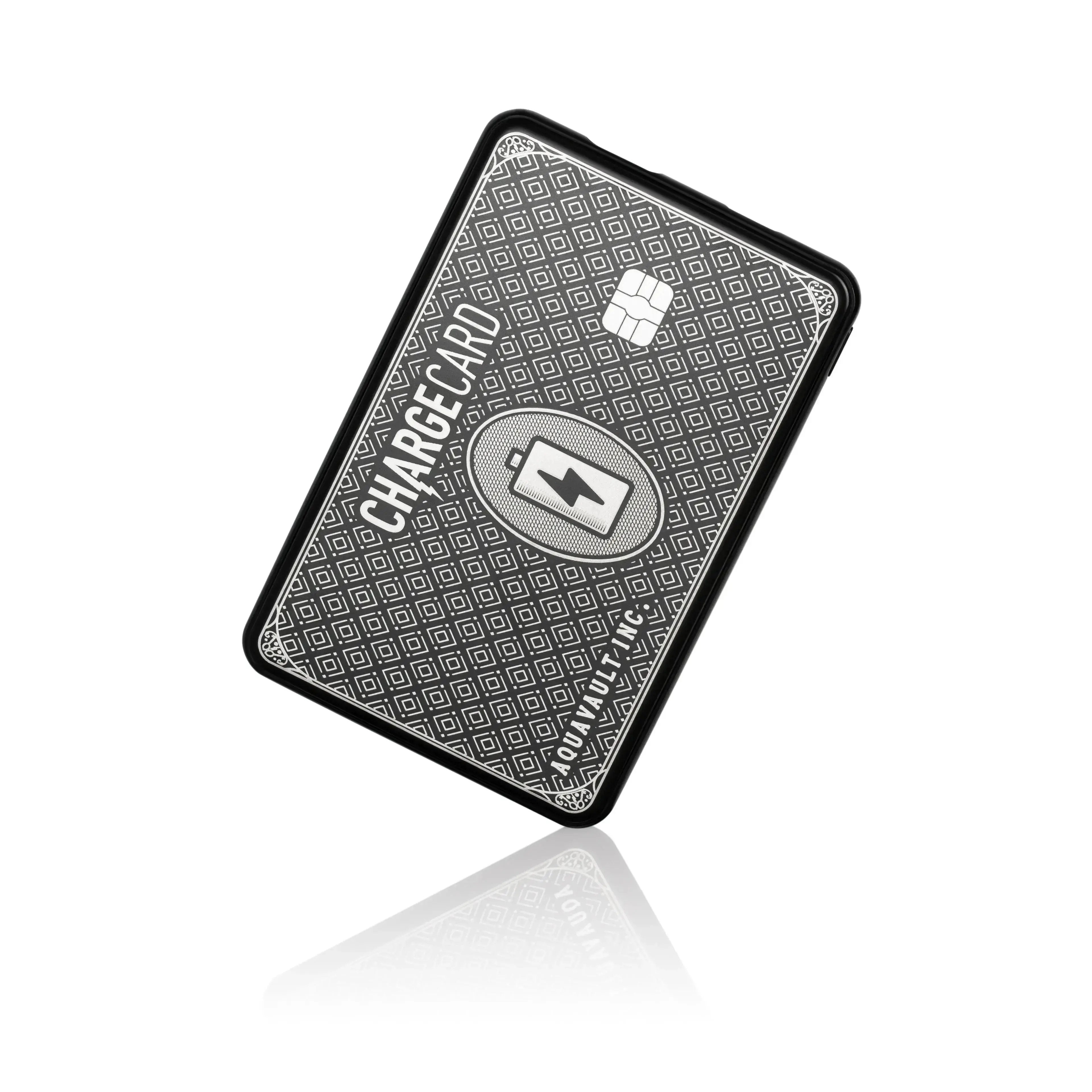 Chargebug Card AquaVault ChargeCard with battery icon, designed for portable charging.
