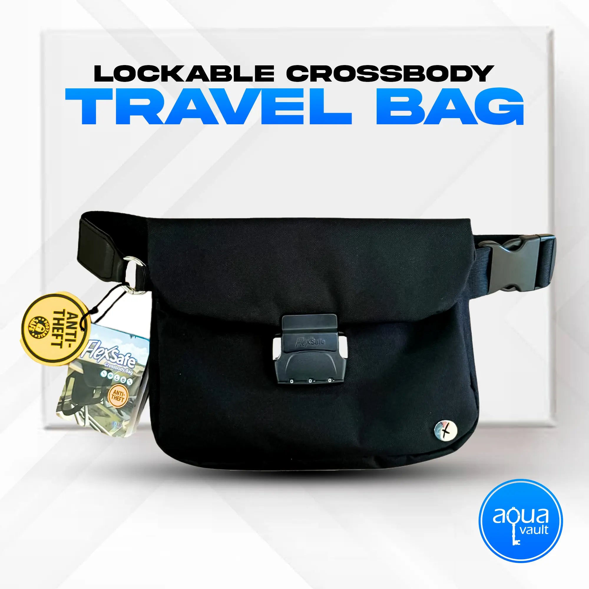 Lockable Crossbody Travel Bag AquaVault Inc. AquaVault ChargeCard Flexsafe