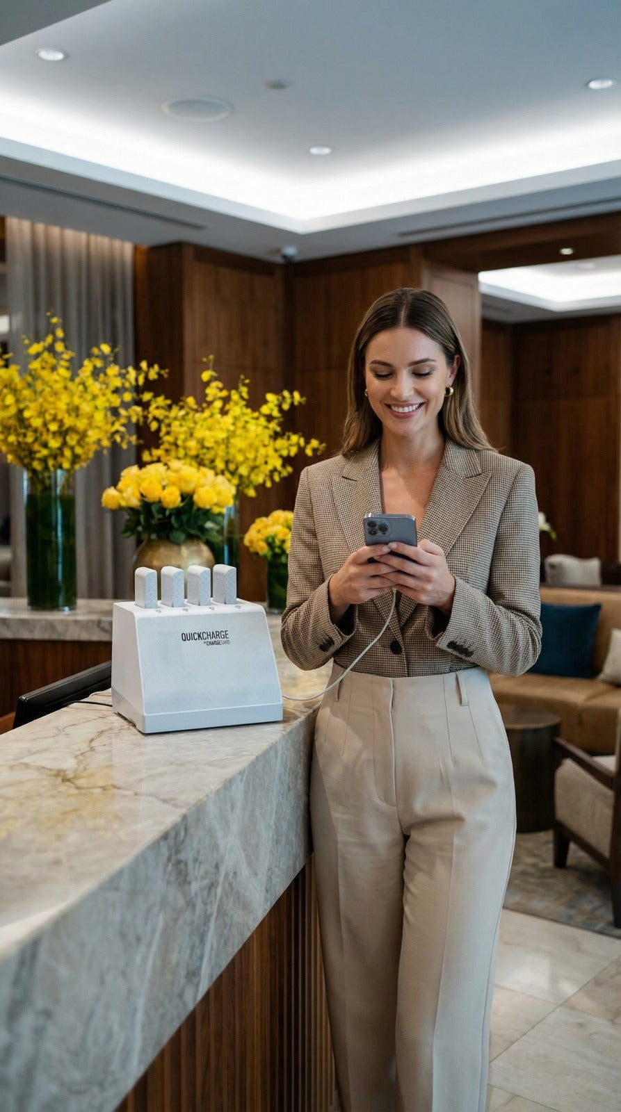 QuickCharge 4-Port Guest Charging Station – Portable Phone Charging Solution